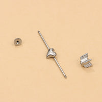 Silver-Plated Heart Arrow Ear Cuffs