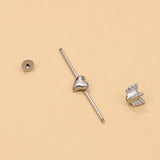 Silver-Plated Heart Arrow Ear Cuffs