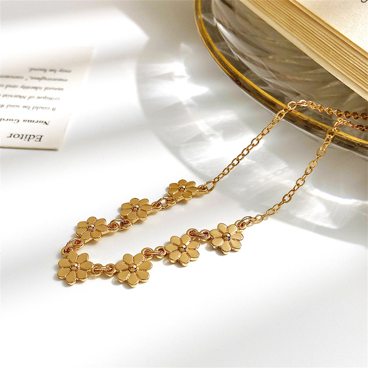 18K Gold-Plated Mum Station Anklet, gold anklet bracelet, dainty minimalist design, lifestyle look