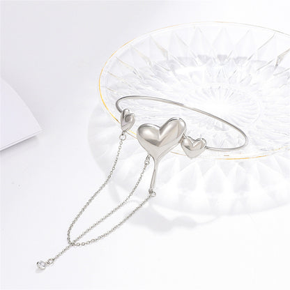 Clear Cubic Zirconia and Silver-Plated Hearts Arm Cuff, botanical inspired, lifestyle look