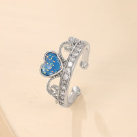 Blue & Cubic Zirconia Heart Ear Cuff