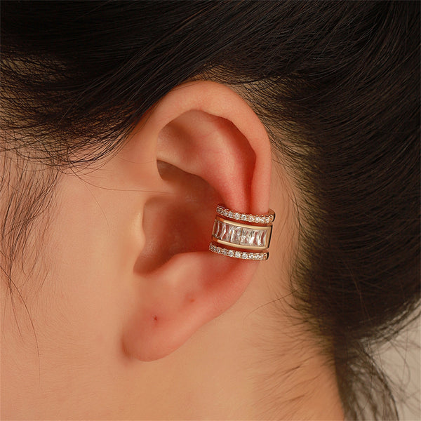 Crystal & Cubic Zirconia Baguette Layered Ear Cuff