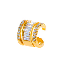 Crystal & Cubic Zirconia Baguette Layered Ear Cuff