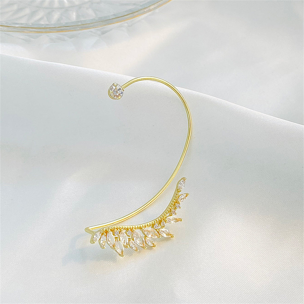 Crystal & Cubic Zirconia Botanical Ear Cuff