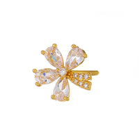 Crystal & Cubic Zirconia Floral Ear Cuff