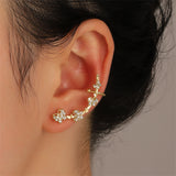 Cubic Zirconia & 18k Gold-Plated Butterfly Ear Climbers