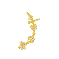 Cubic Zirconia & 18k Gold-Plated Butterfly Ear Climbers