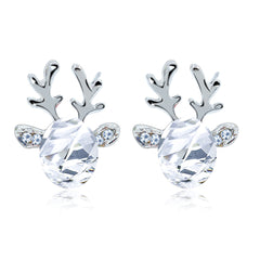 Crystal & Cubic Zirconia Reindeer Stud Earrings