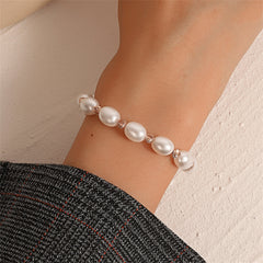 Pearl & 18K Rose Gold-Plated Beaded Bracelet