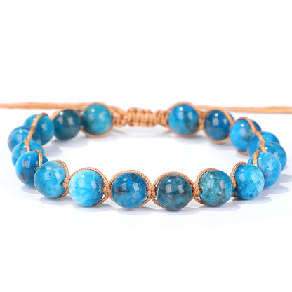 Green Quartz and Brown Beaded Adjustable Bracelet, bracelet for women, botanical inspired, side view