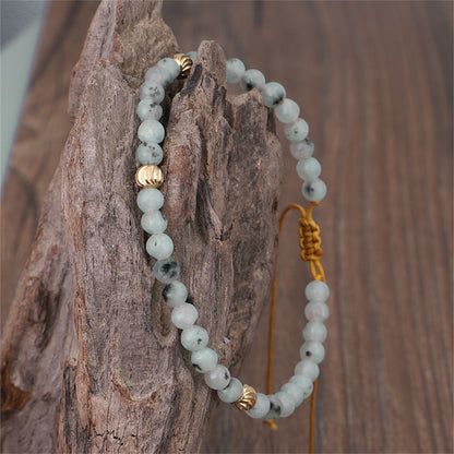 Quartz and 18K Gold-Plated Beaded Adjustable Bracelet, gold bracelet for women, everyday style, lifestyle look