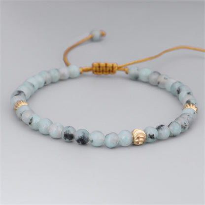 Quartz and 18K Gold-Plated Beaded Adjustable Bracelet, gold bracelet for women, everyday style, styled look