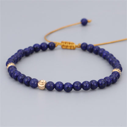 Lapis and 18K Gold-Plated Adjustable Bracelet, gold bracelet for women, everyday style, styled look