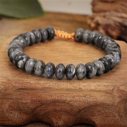 Black Quartz and Brown Beaded Adjustable Bracelet, bracelet for women, everyday style, detail close-up