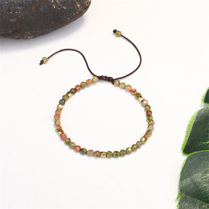 Green Quartz and 18K Gold-Plated Beaded Adjustable Bracelet, gold bracelet for women, botanical inspired, styled look