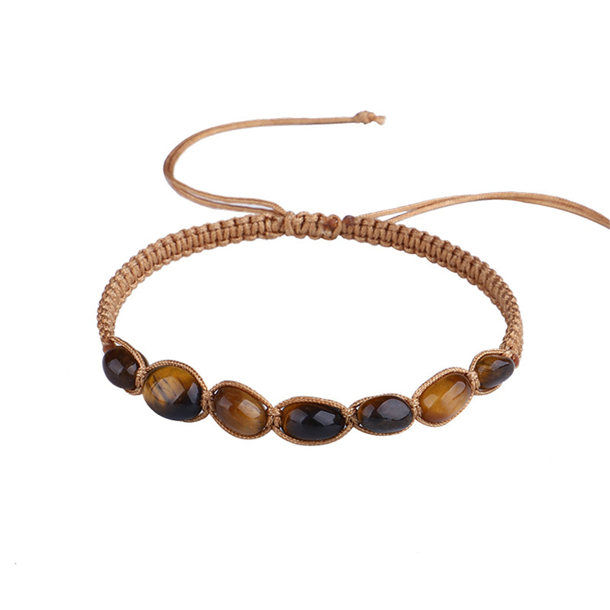 Brown Quartz Adjustable Bracelet, bracelet for women, vintage-inspired design, detail close-up