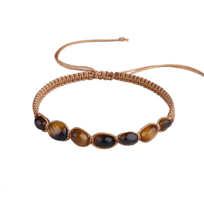 Brown Quartz Adjustable Bracelet, bracelet for women, vintage-inspired design, detail close-up