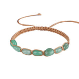 Green Quartz & Brown Adjustable Bracelet