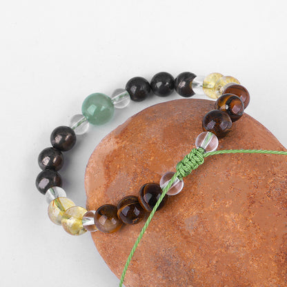 Quartz and Multicolor Beaded Adjustable Bracelet, bracelet for women, botanical inspired, styled look