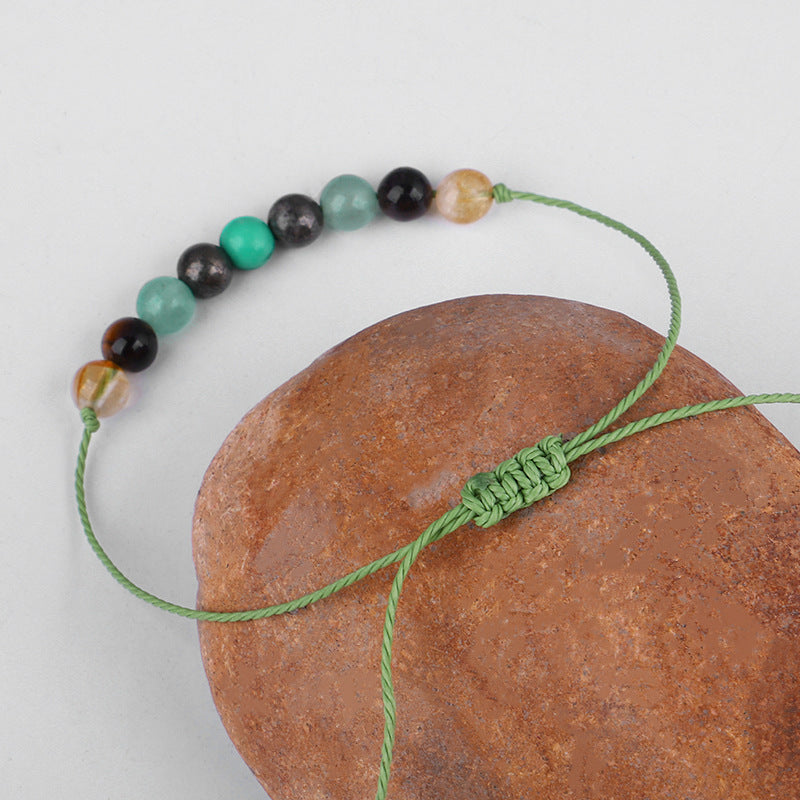 Quartz and Green Beaded Adjustable Bracelet, bracelet for women, everyday style, styled look