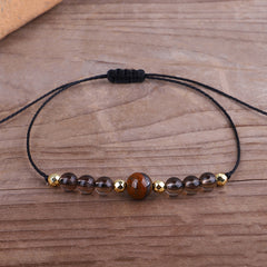 Quartz & 18K Gold-Plated Beaded Adjustable Bracelet