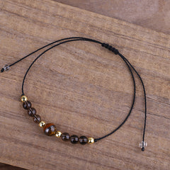 Quartz & 18K Gold-Plated Beaded Adjustable Bracelet