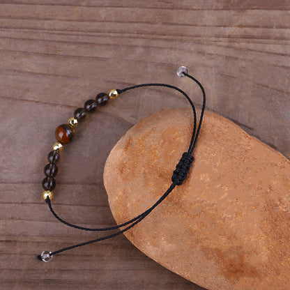 Quartz and 18K Gold-Plated Beaded Adjustable Bracelet, gold bracelet for women, vintage-inspired design, styled look
