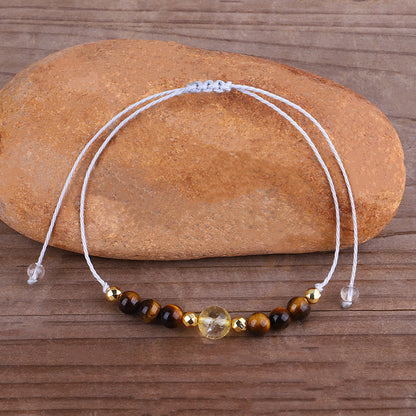 Quartz and Yellow Beaded Adjustable Bracelet, bracelet for women, everyday style, lifestyle look