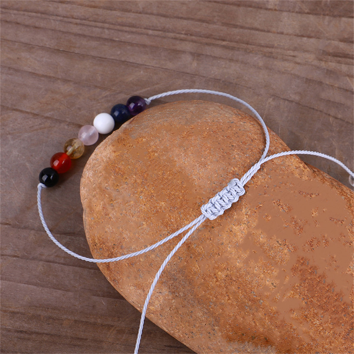 Multicolor Quartz and White Beaded Adjustable Bracelet, bracelet for women, dainty minimalist design, styled look