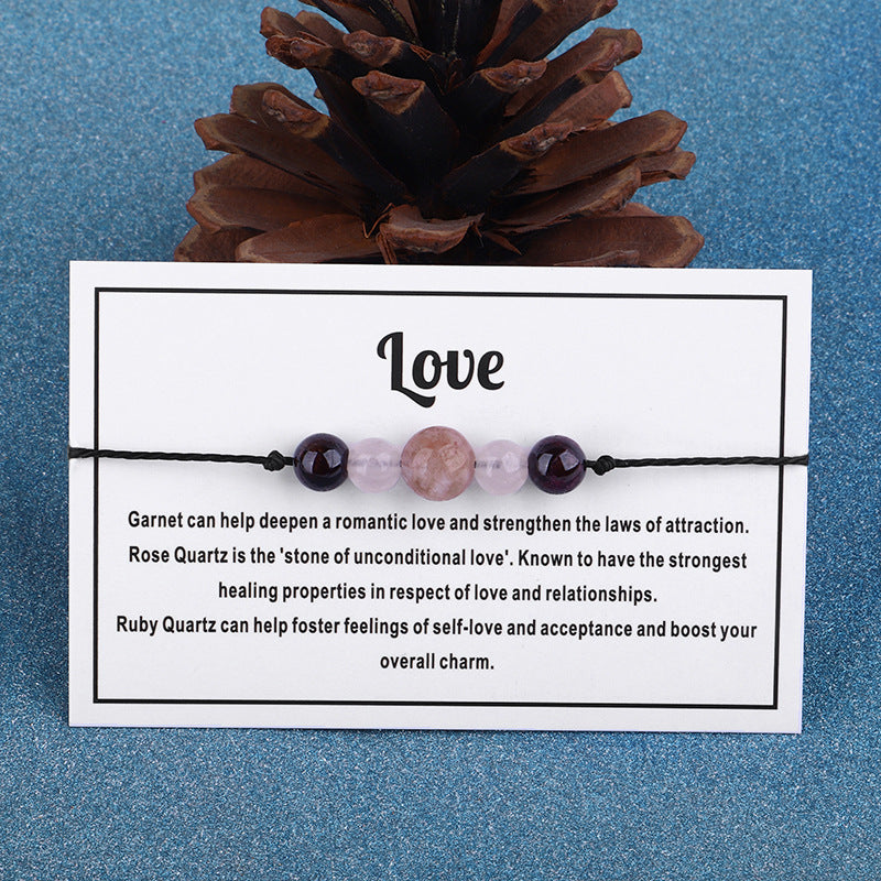 Pink Quartz 'Love' Adjustable Bracelet