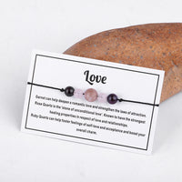 Pink Quartz 'Love' Adjustable Bracelet