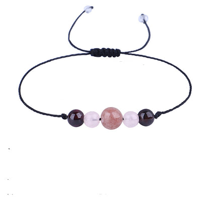 Pink Quartz 'Love' Adjustable Bracelet, bracelet for women, dainty minimalist design, side view