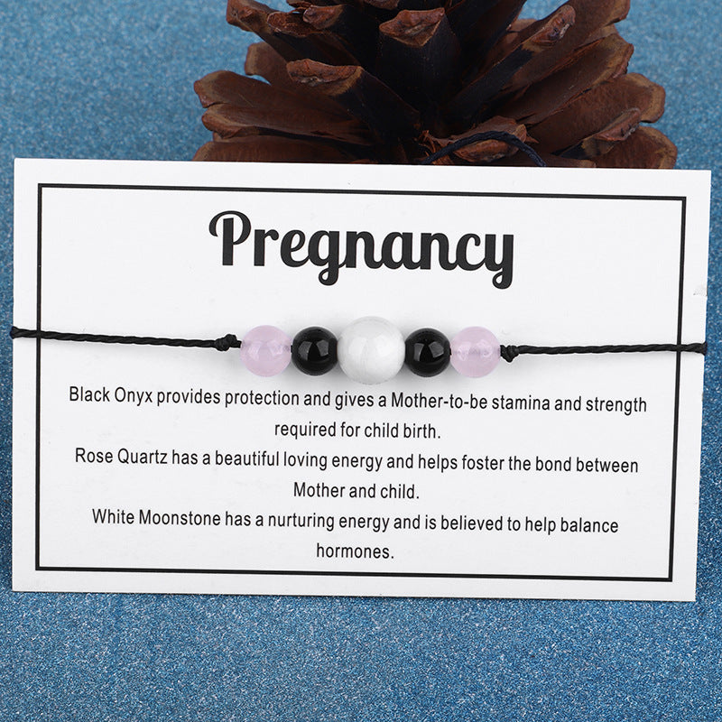 White Quartz 'Pregnancy' Adjustable Bracelet, bracelet for women, botanical inspired, detail close-up