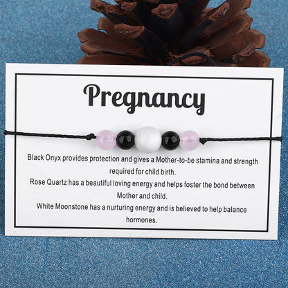 White Quartz 'Pregnancy' Adjustable Bracelet, bracelet for women, botanical inspired, detail close-up