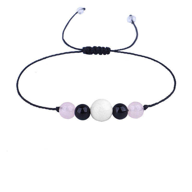 White Quartz 'Pregnancy' Adjustable Bracelet, bracelet for women, botanical inspired, side view