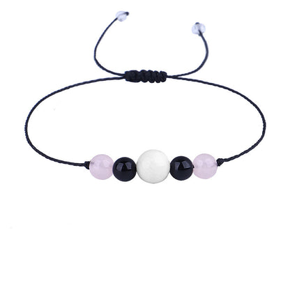 White Quartz 'Pregnancy' Adjustable Bracelet, bracelet for women, botanical inspired, side view