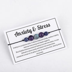 Purple Quartz 'Anxiety & Stress' Adjustable Bracelet