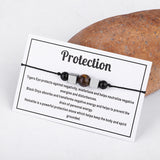 Quartz & Black 'Protection' Adjustable Bracelet