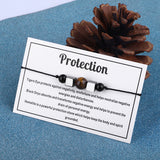Quartz & Black 'Protection' Adjustable Bracelet