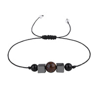 Quartz & Black 'Protection' Adjustable Bracelet