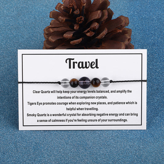 Quartz 'Travel' Adjustable Bracelet, bracelet for women, botanical inspired, front view