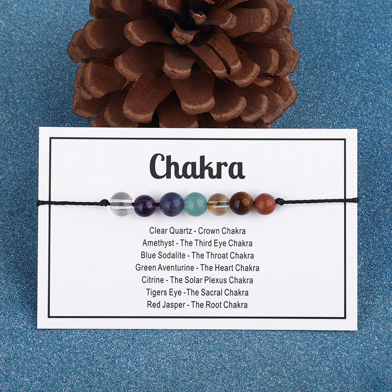 Quartz 'Chakra' Adjustable Bracelet, bracelet for women, dainty minimalist design, front view