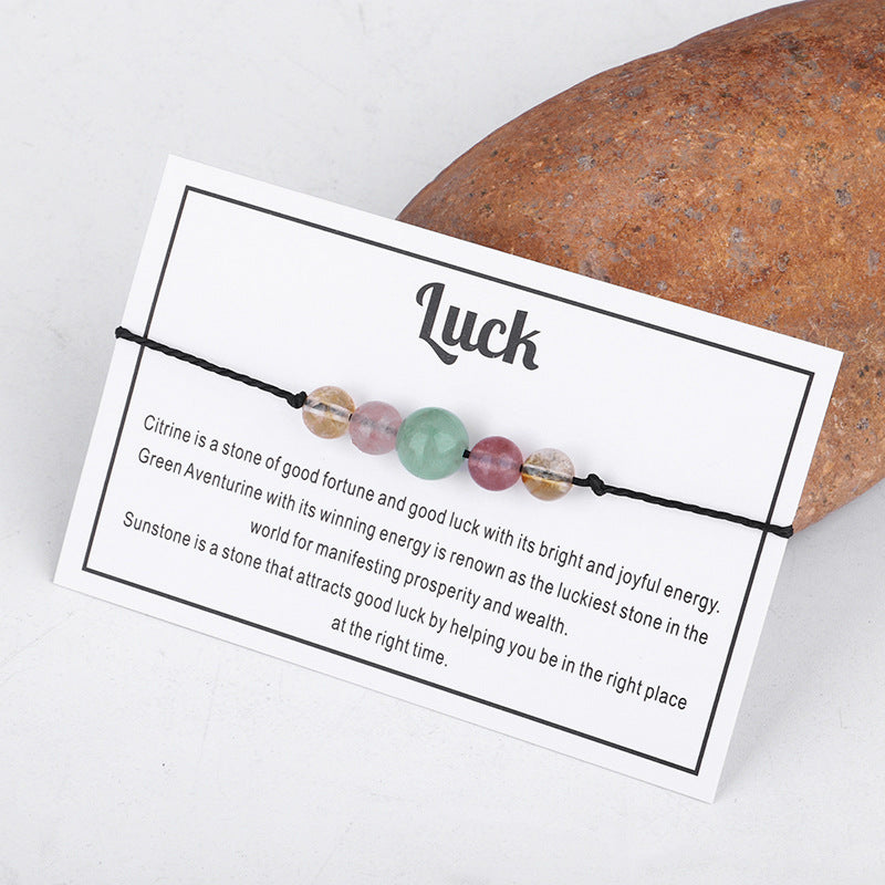 Quartz 'Luck' Adjustable Bracelet, bracelet for women, elegant gift for her, front view