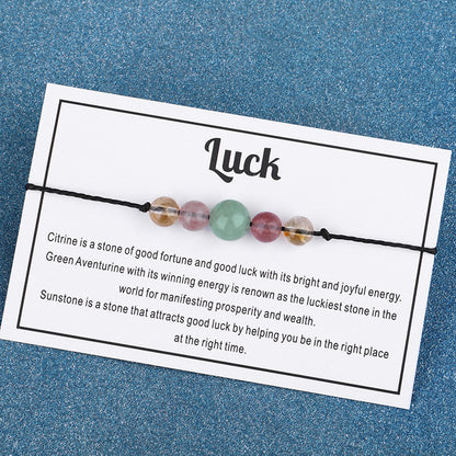 Quartz 'Luck' Adjustable Bracelet, bracelet for women, elegant gift for her, detail close-up