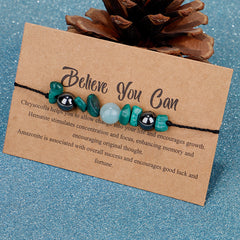 Quartz & Green 'Believe You Can' Adjustable Bracelet