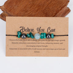 Quartz & Green 'Believe You Can' Adjustable Bracelet
