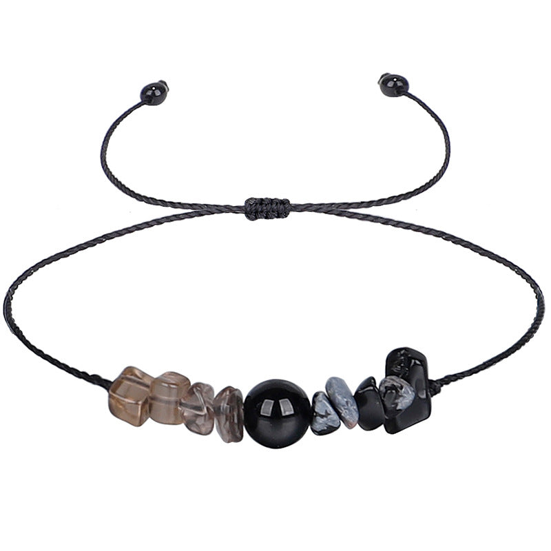 Black Quartz 'Life Takes Bravery' Adjustable Bracelet, bracelet for women, everyday style, side view