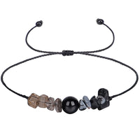 Black Quartz 'Life Takes Bravery' Adjustable Bracelet