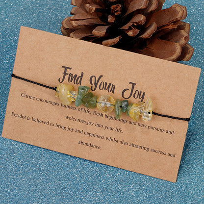 Yellow and Green 'Find Your Joy' Adjustable Bracelet, bracelet for women, everyday style, front view