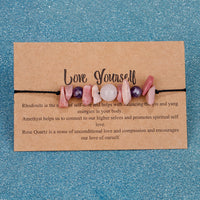 Purple Quartz 'Love Yourself' Adjustable Bracelet
